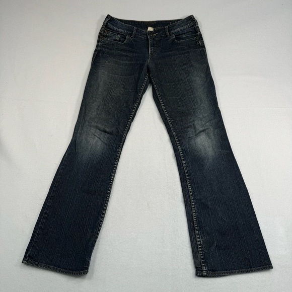 Silver Bootcut Flare Julia Jeans Womens Size 29X32 Dark Wash Mid Rise - Picture 2 of 14